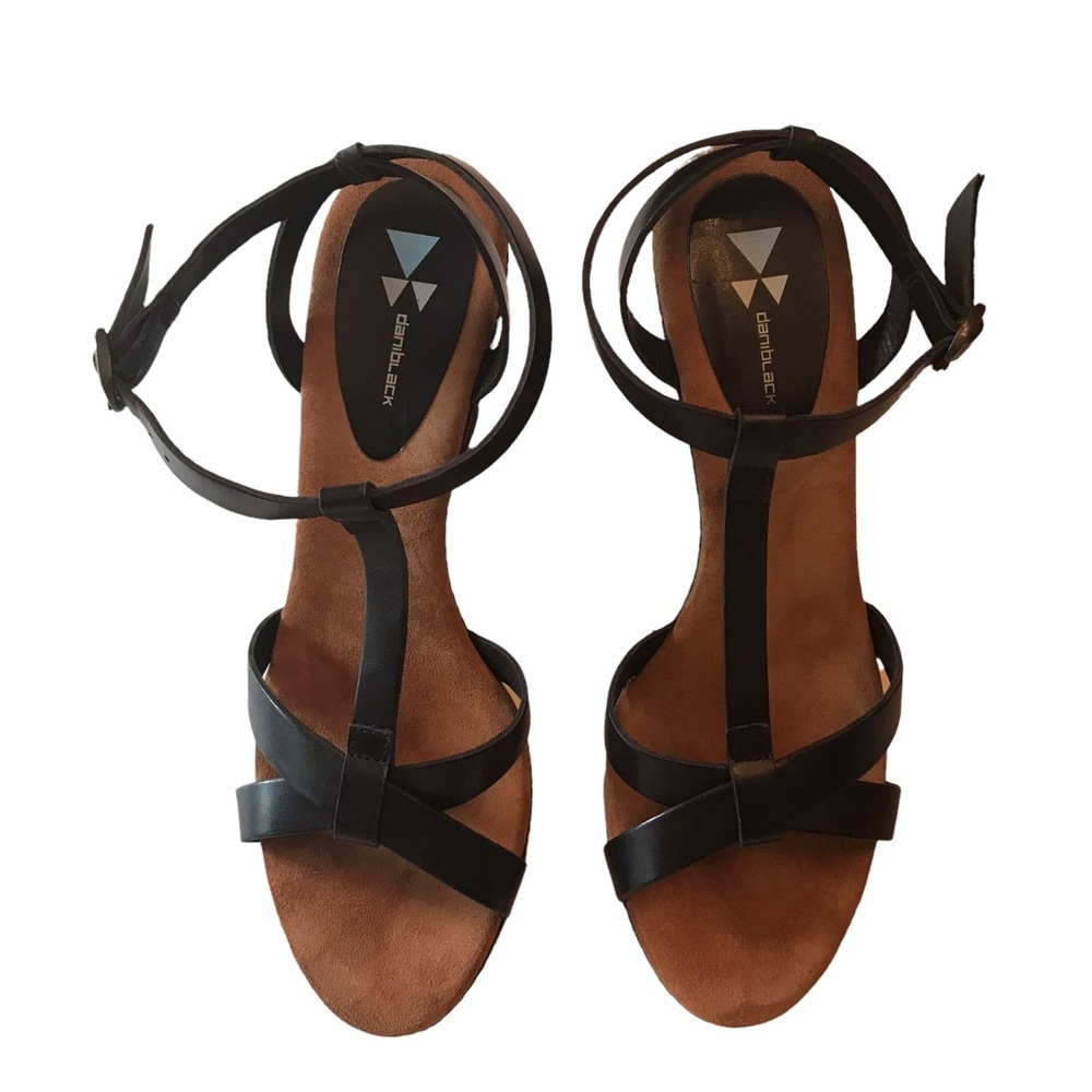 Dani Black Espadrille Ankle Strap Wedge Sandal